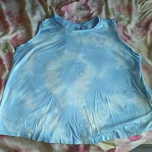Blue tie dye muscle tank